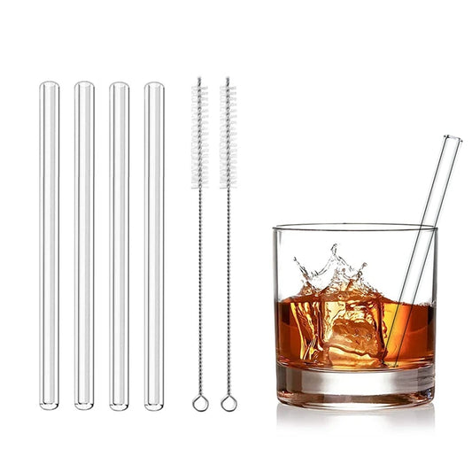4-er Pack Glasstrohhalme (15cm)