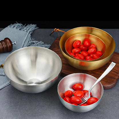 Obst- und Salatschale aus Edelstahl