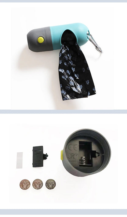 Taschenlampe mit Fach für Hundekotbeutel