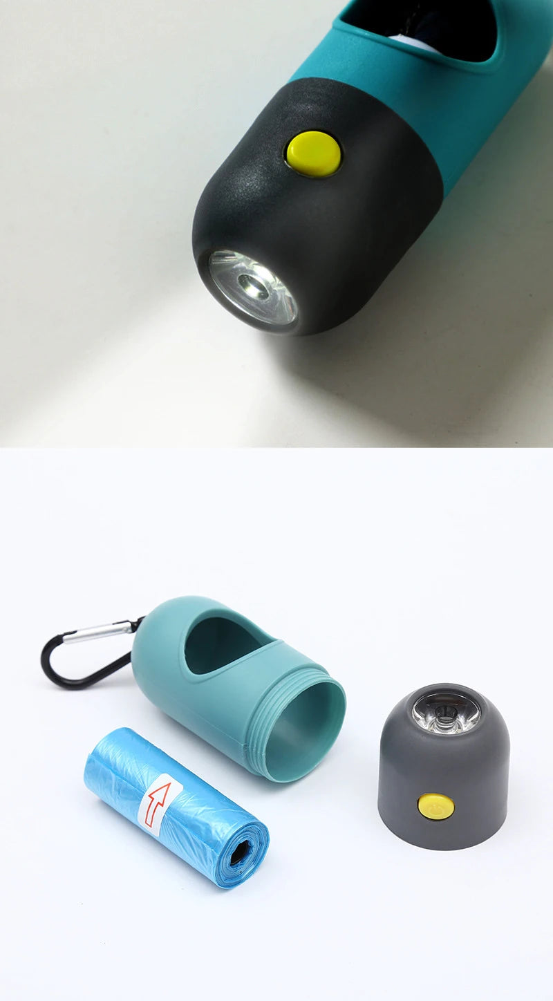 Taschenlampe mit Fach für Hundekotbeutel